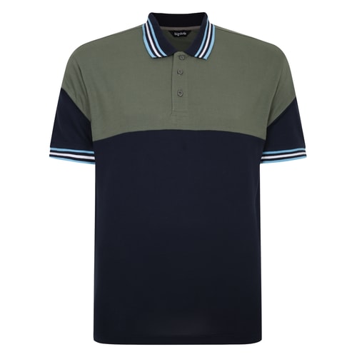 Bigdude Cut & Sew Pique Polo Shirt Sage Green Tall